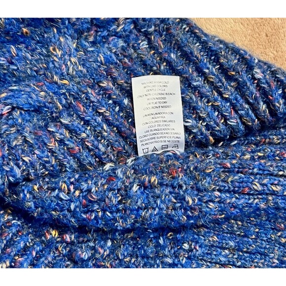 Anrienne Vittadini Blue Speckled V Neck Sweater SZ Small - Picture 10 of 11